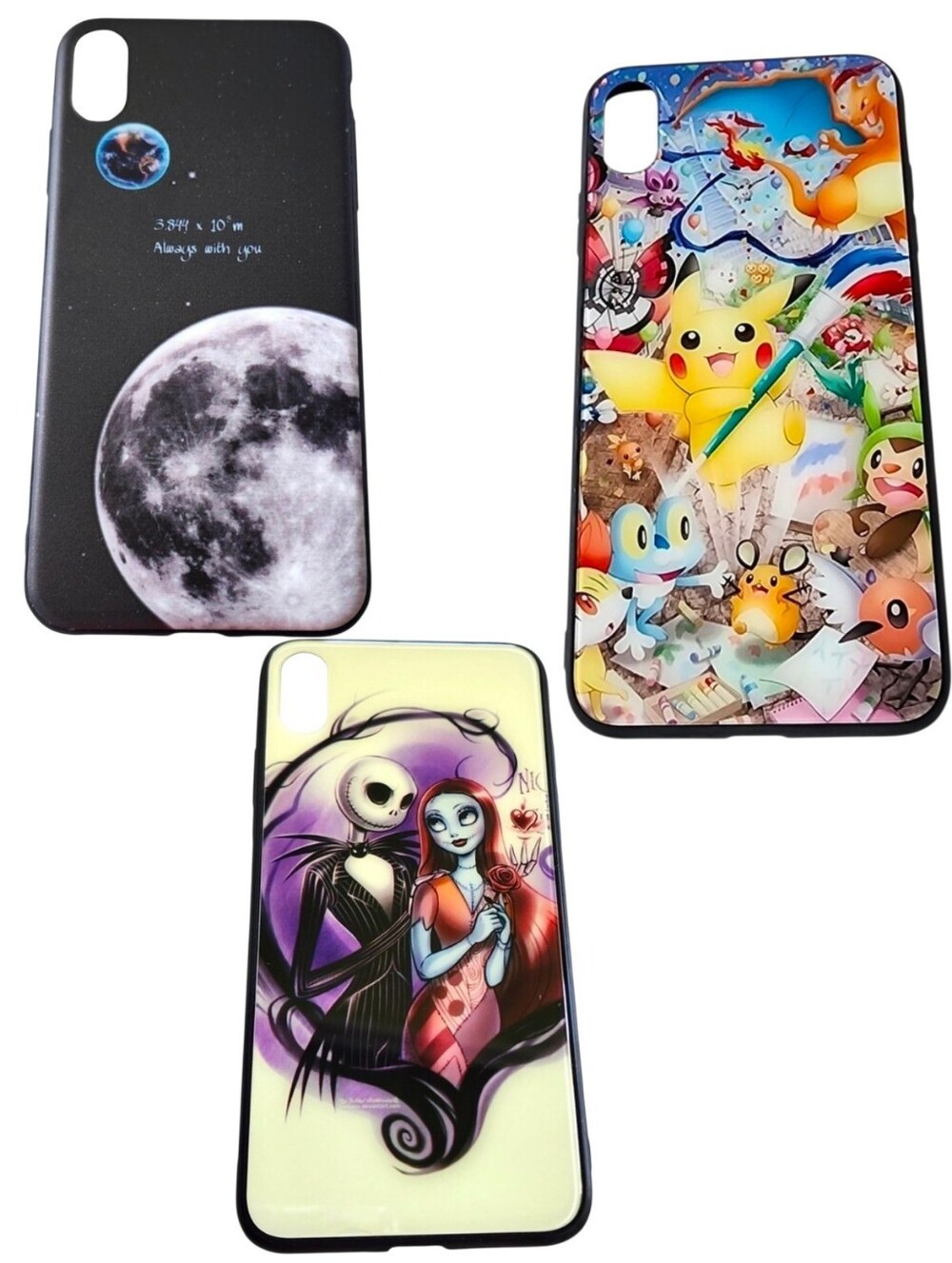 3pc Pokemon, Nightmare Before Christmas & Celestial cases for iPhone XS Max